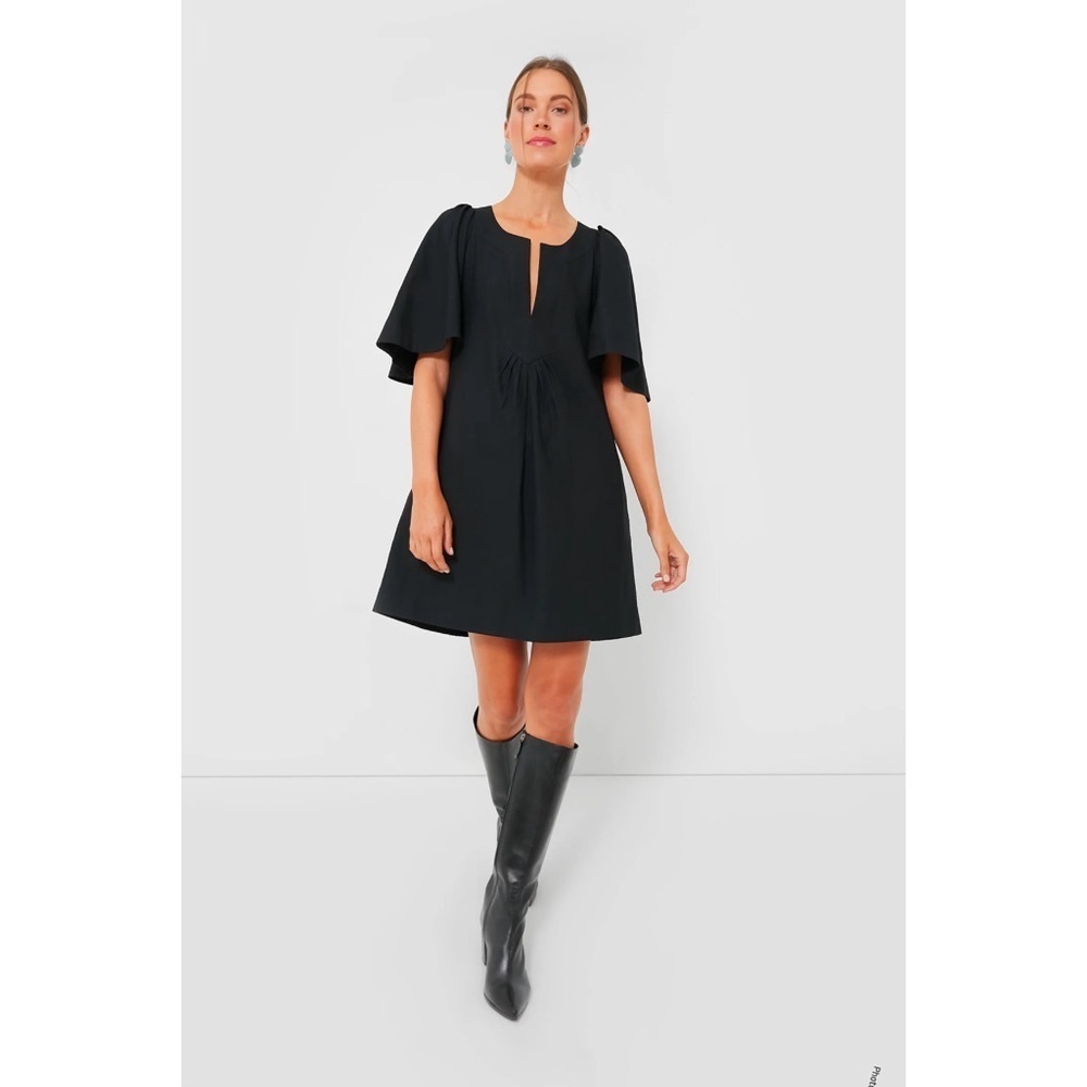 Tuckernuck POMANDER PLACE Black Finley Flutter Sleeve Dress size xsmall